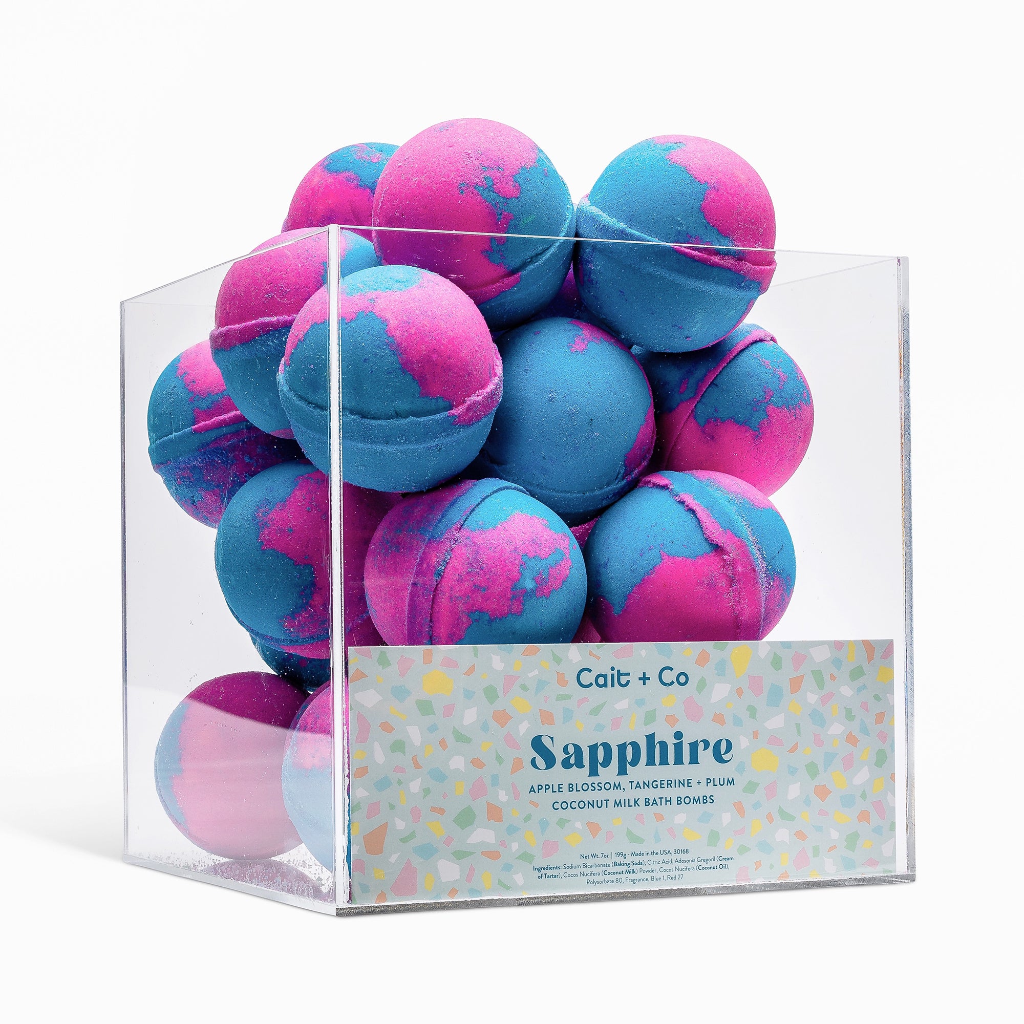 Sapphire Bath Bomb Acrylic Display Cube