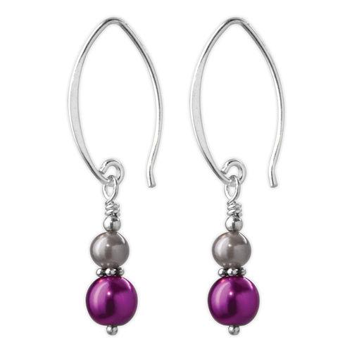 Jody Coyote Fifth Avenue Mini Metallic Purple and White Earring