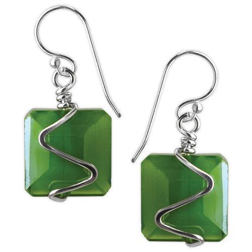 Jody Coyote Jam Session Green Square Earring