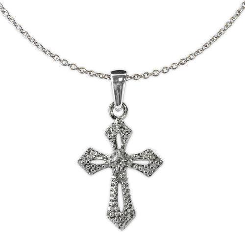 Jody Coyote Naomi All Clear Cubic Zirconia Stone Open Cross Necklace