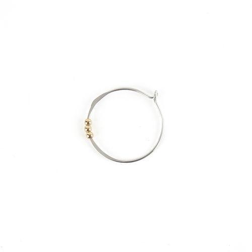 Jody Coyote Encore Hoop Formed Wire with Gold Beads Earring