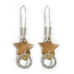 Jody Coyote Lovestruck Silver Plated EW with Silver Plated Coil, Bz Texture Star and Silver Plated Texture Circle Earring