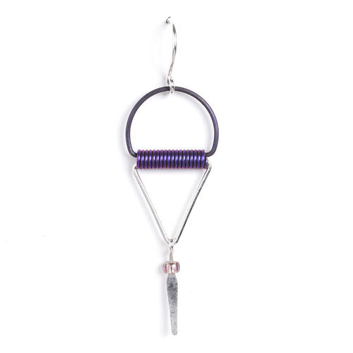 Jody USA Free Form Triangle Bead Stick Half Circle and Coil Earring