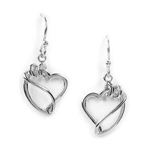 Jody Coyote Wilder Hearts Curling Ribbon Heart Earring