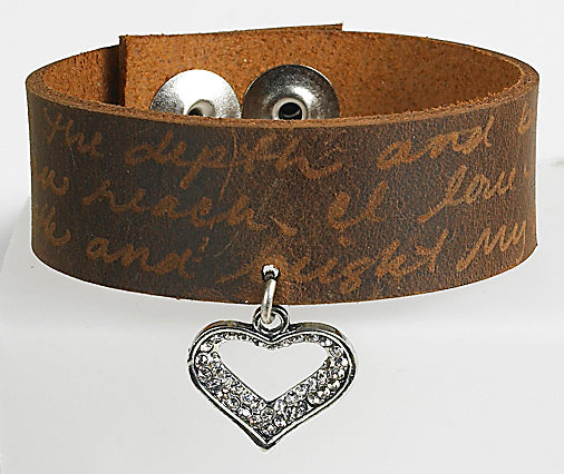 Monarch M-leather bracelet small Heart charm (2 pk)