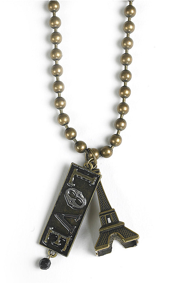 Monarch M-carded Eiffel T. Love necklace