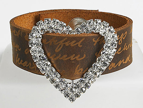 Monarch M-wide leather bracelet large Heart (2 pk)