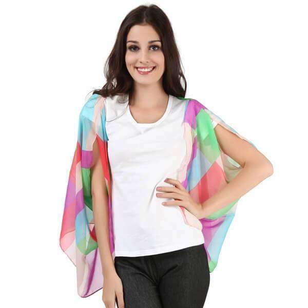 Chiffon Short Sleeve Wrap,Outerwear,Mad Style, by Mad Style