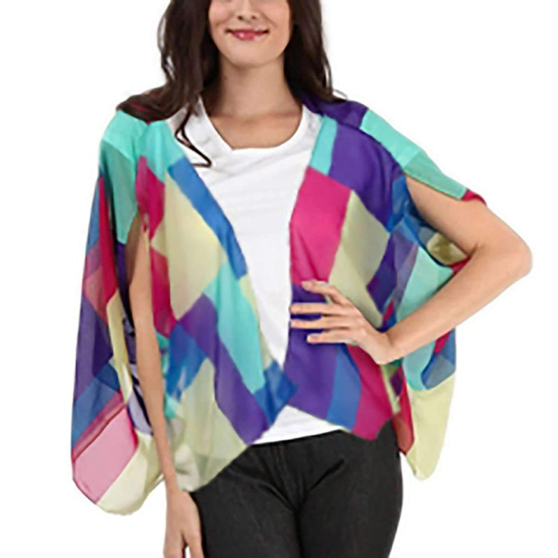 Chiffon Short Sleeve Wrap,Outerwear,Mad Style, by Mad Style