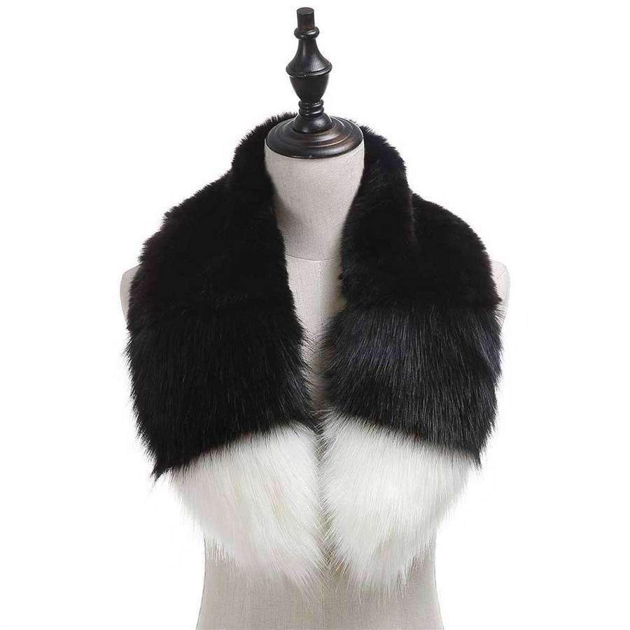 Color Block Faux Fur Collar,Heavy Scarves,Mad Style, by Mad Style