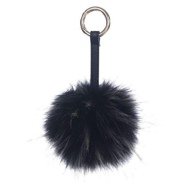 Fur Pom Pom Key Chain Fascinator,Key Chains and Fobs,Elly, by Mad Style