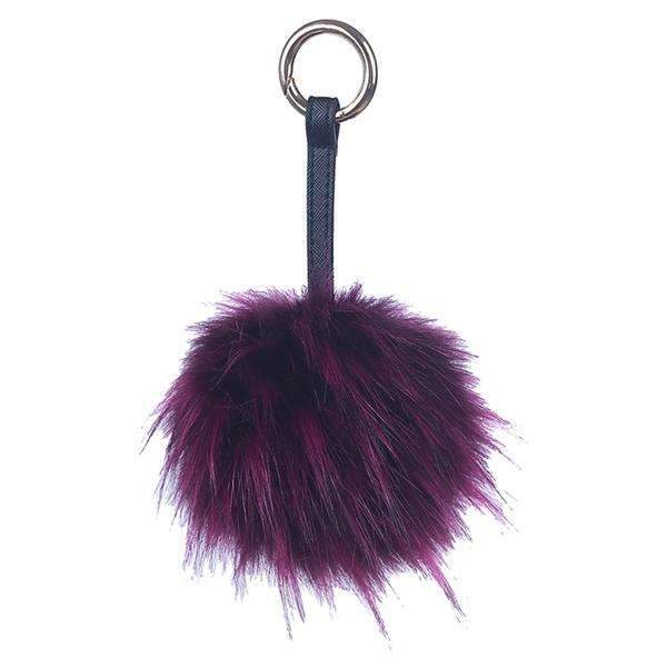 Fur Pom Pom Key Chain Fascinator,Key Chains and Fobs,Elly, by Mad Style