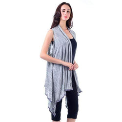 Heather Grey Knit Vest With Tribal Trim,Outerwear,Mad Style, by Mad Style