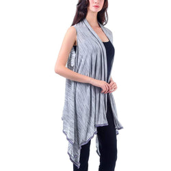 Heather Grey Knit Vest With Tribal Trim,Outerwear,Mad Style, by Mad Style